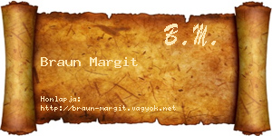 Braun Margit névjegykártya